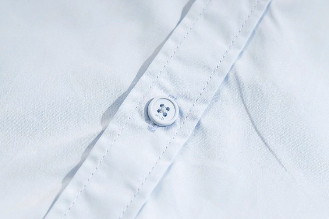 MLB Monogram Embroidered Relaxed Woven Shirt – Light Blue