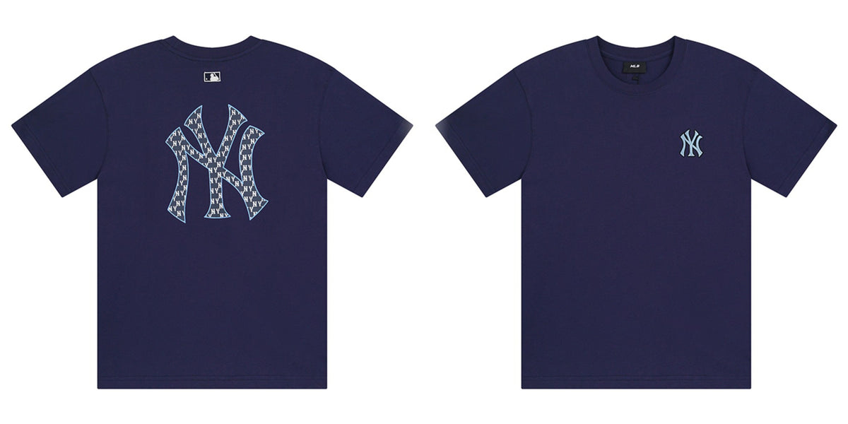 MLB Korea Monogram Fill Team Logo Crew Neck Short‑Sleeve T‑Shirt`