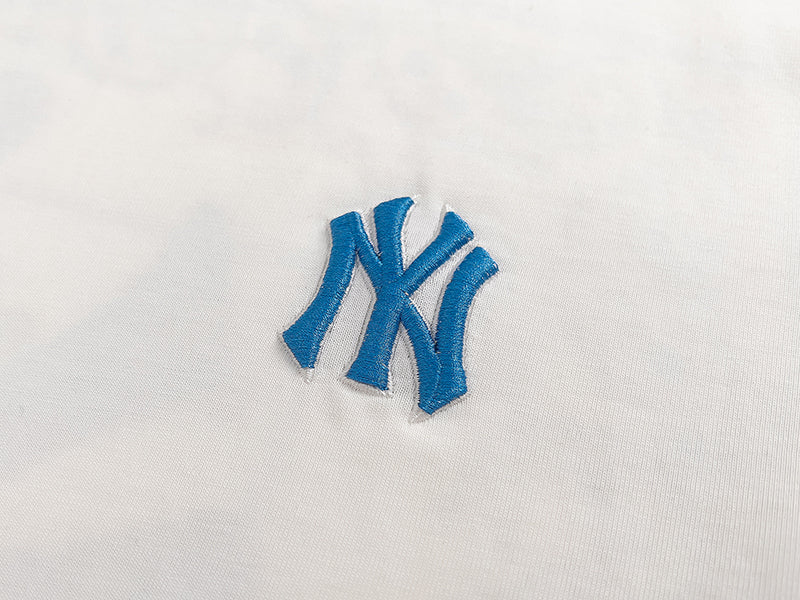 MLB Korea Unisex Bandana Paisley NY Graphic Crew Neck Short‑Sleeve T‑Shirt`