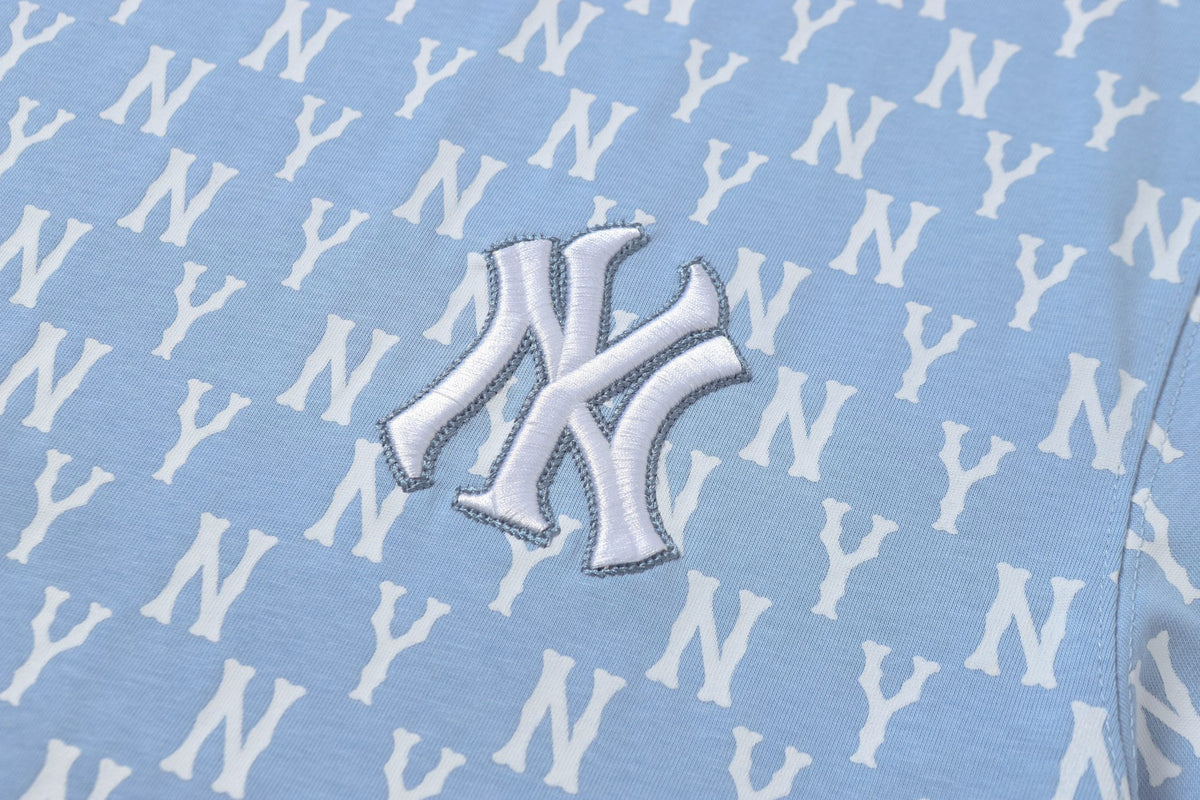 MLB Monogram Series Unisex Short Sleeve T-Shirt – Vintage Logo Jacquard Crew Neck Relaxed Fit