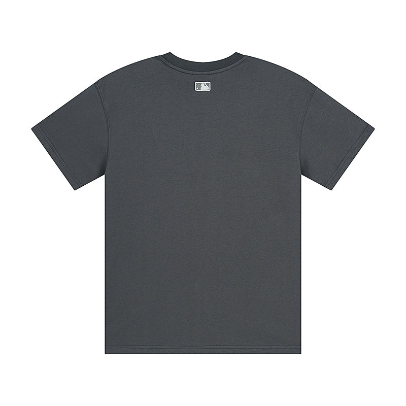 MLB Korea Unisex Mini Embroidered Logo Crew Neck Short‑Sleeve T‑Shirt`