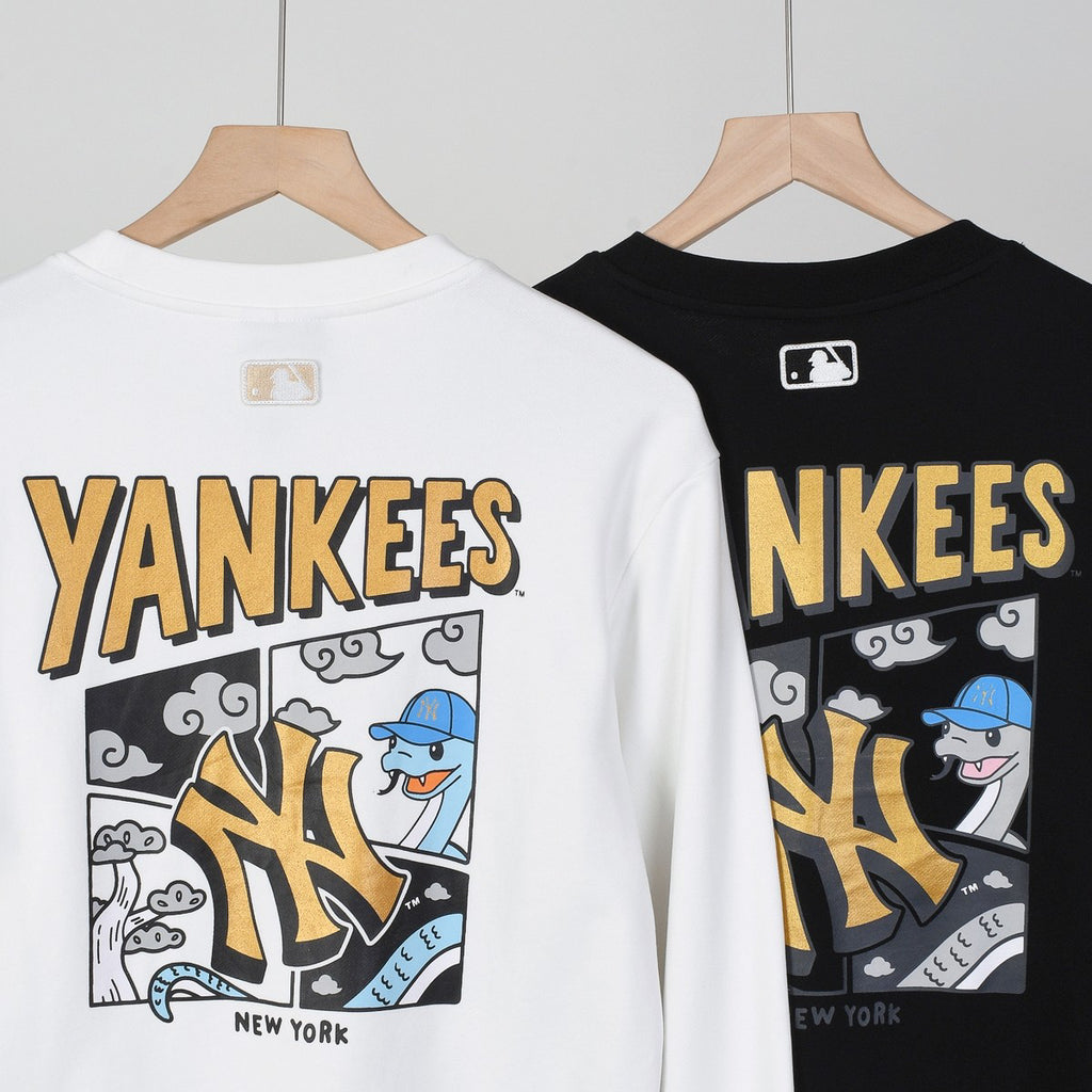 MLB New York Yankees Graphic Print Embroidered Crewneck Sweatshirt