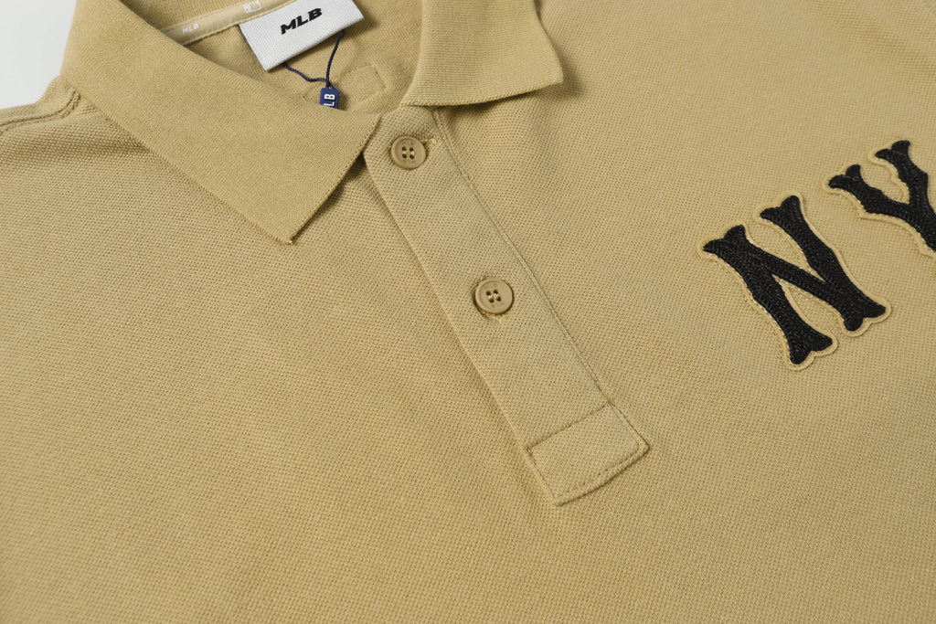 MLB Korea Unisex NY Logo Short‑Sleeve Polo Shirt`