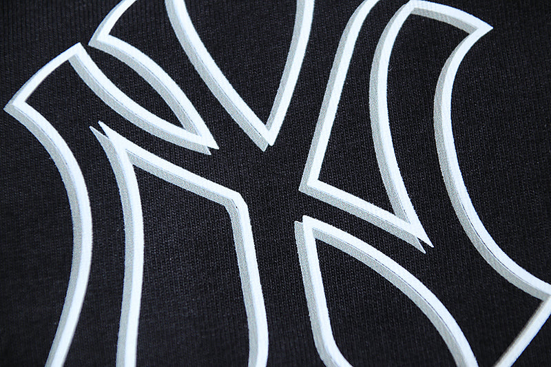 MLB NY&MLB Heavyweight 240GSM Oversized Logo Embroidered Long Sleeve Pure Cotton T-Shirt