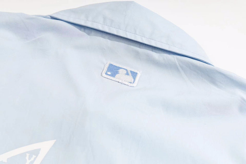 MLB Monogram Embroidered Relaxed Woven Shirt – Light Blue