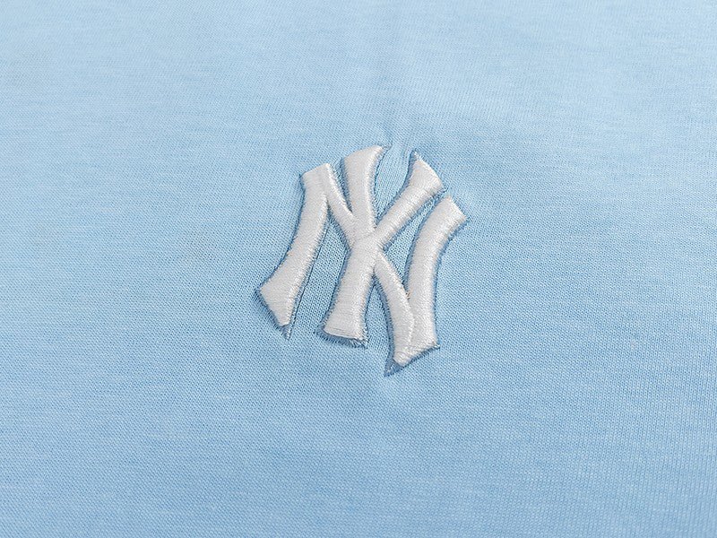 MLB Korea Unisex Bandana Paisley NY Graphic Crew Neck Short‑Sleeve T‑Shirt`
