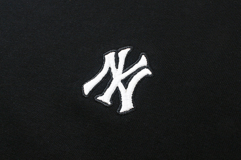 MLB Korea Unisex Mini Embroidered Logo Crew Neck Short‑Sleeve T‑Shirt`