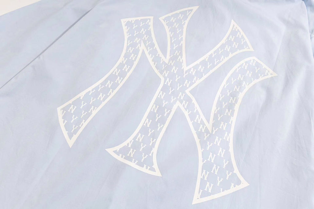 MLB Monogram Embroidered Relaxed Woven Shirt – Light Blue