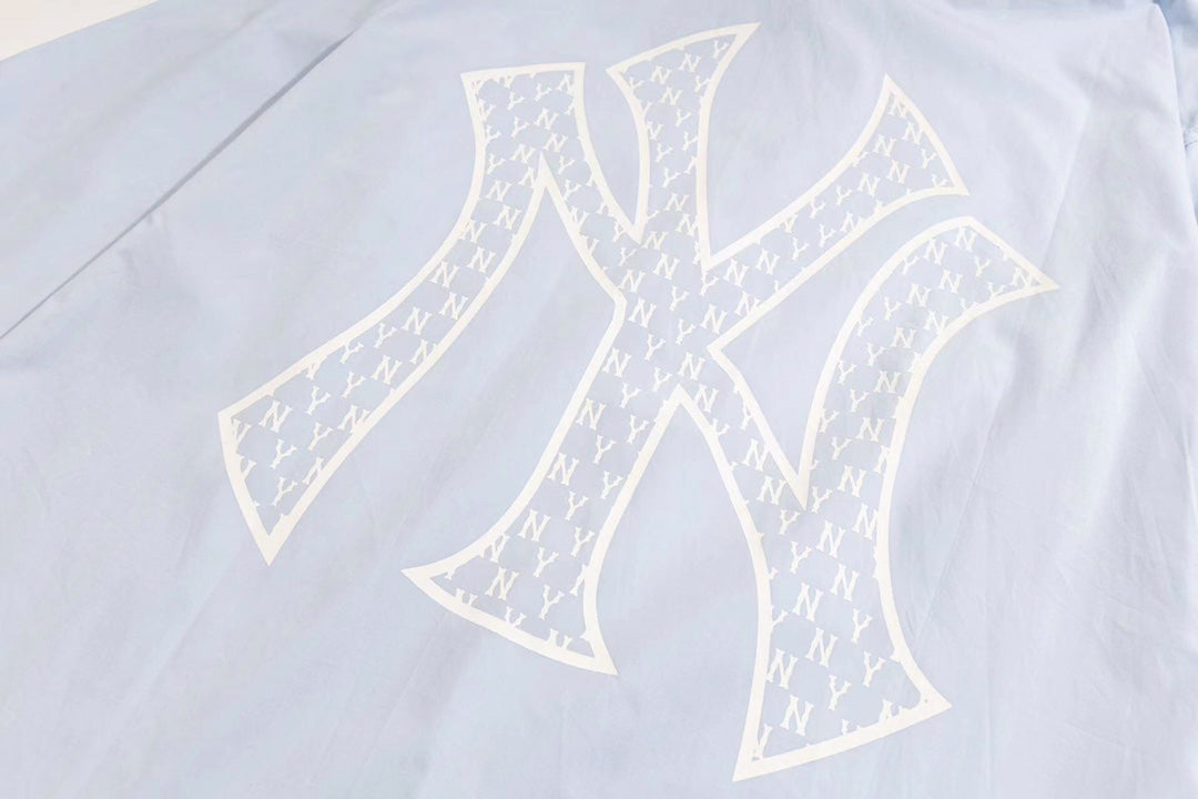 MLB Monogram Embroidered Relaxed Woven Shirt – Light Blue