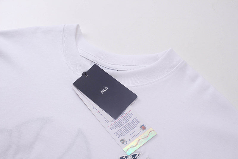 MLB Korea Monogram Pattern NY Logo Crew Neck Short‑Sleeve T‑Shirt`