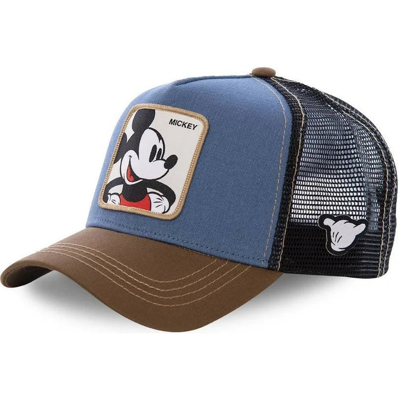 Kawaii Mickey Trucker Cap Mesh Back Baseball Hat Adjustable Cartoon Donald Duck Hip Hop Sun Protection Outdoor Streetwear Gifts