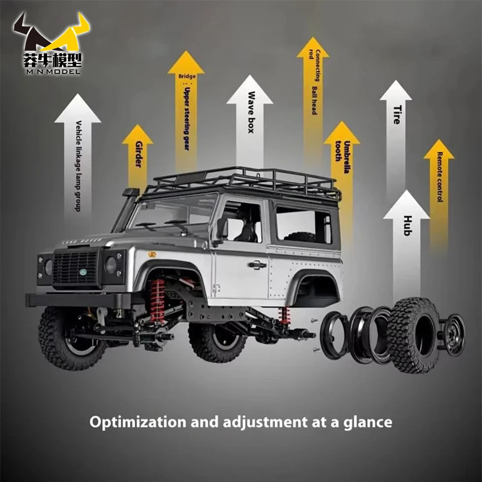MN99s MN98 1:12 MN Model RTR Version RC Car 2.4G 4WD RC Rock Crawler Defender Remote Control Car 1/12 RC Truck Cars Toys