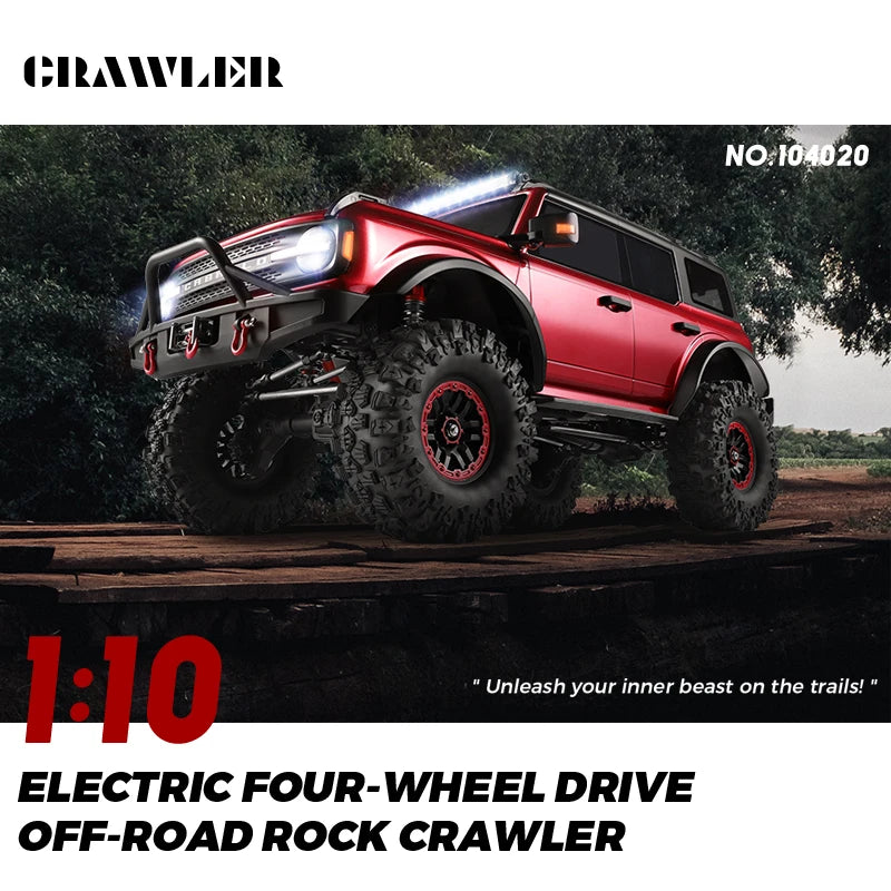 WLtoys 104020 1/10 Professional RC Car Off Road 4x4 2.4G 4WD Remote Control Climbing Cars 45mins Upgrade Version Adult Kids Toy