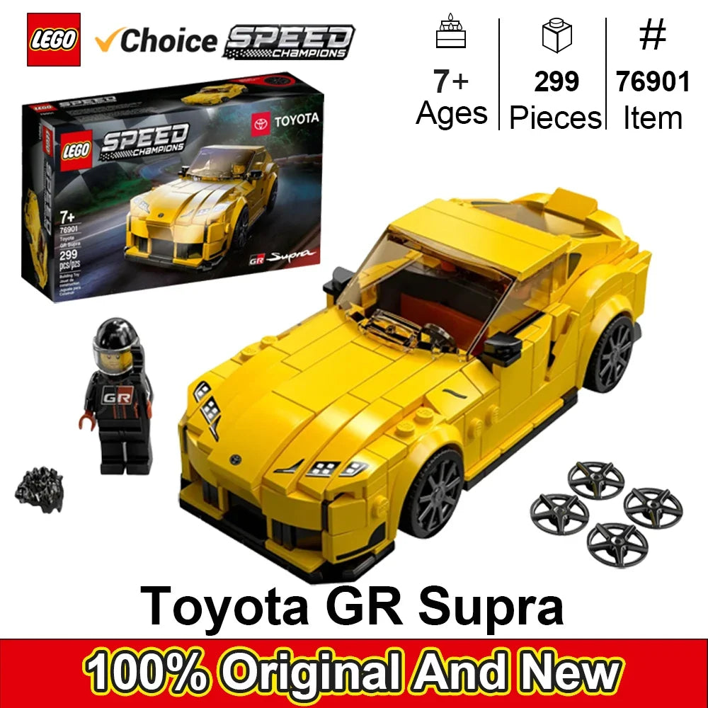 LEGO 76901Speed Champions Toyota GR Supra  Collectible Sports Car Toy Building Set with Racing Driver Minifigure