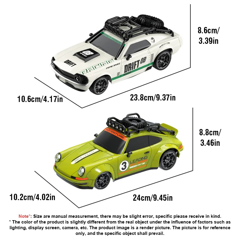 2026 New RC Car 1/18 Retro Remote Control Cars with Lights Racing Vehicle 2.4G Radio High Speed Drift Model Toys for Boys Gifts