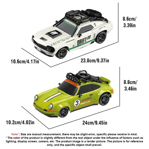 2026 New RC Car 1/18 Retro Remote Control Cars with Lights Racing Vehicle 2.4G Radio High Speed Drift Model Toys for Boys Gifts
