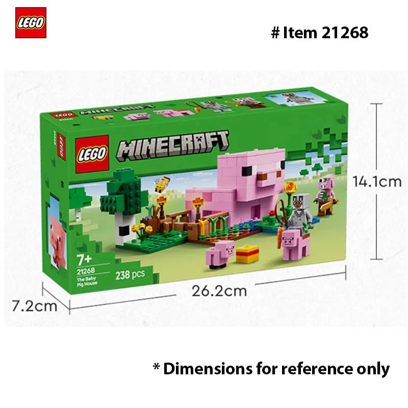 LEGO 21268 The Baby Pig House is the ideal toy for Minecraft® players with a passion for home-building, animals and farms 238PCS