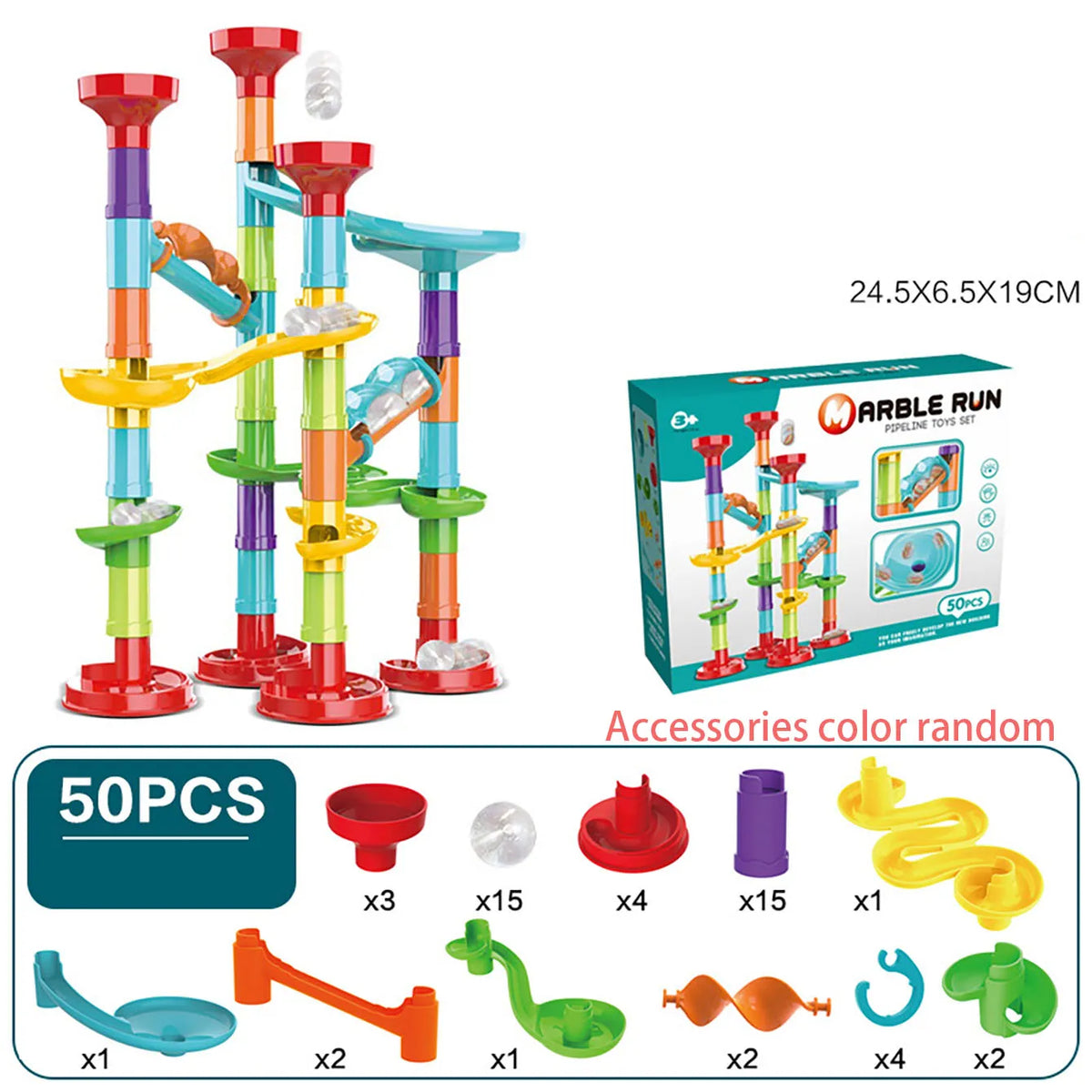 Children'S Diy Montessori Toy Puzzle Track Block Children'S Building Assembly Maze Ball Roller Toy Family Interactive Game Gift
