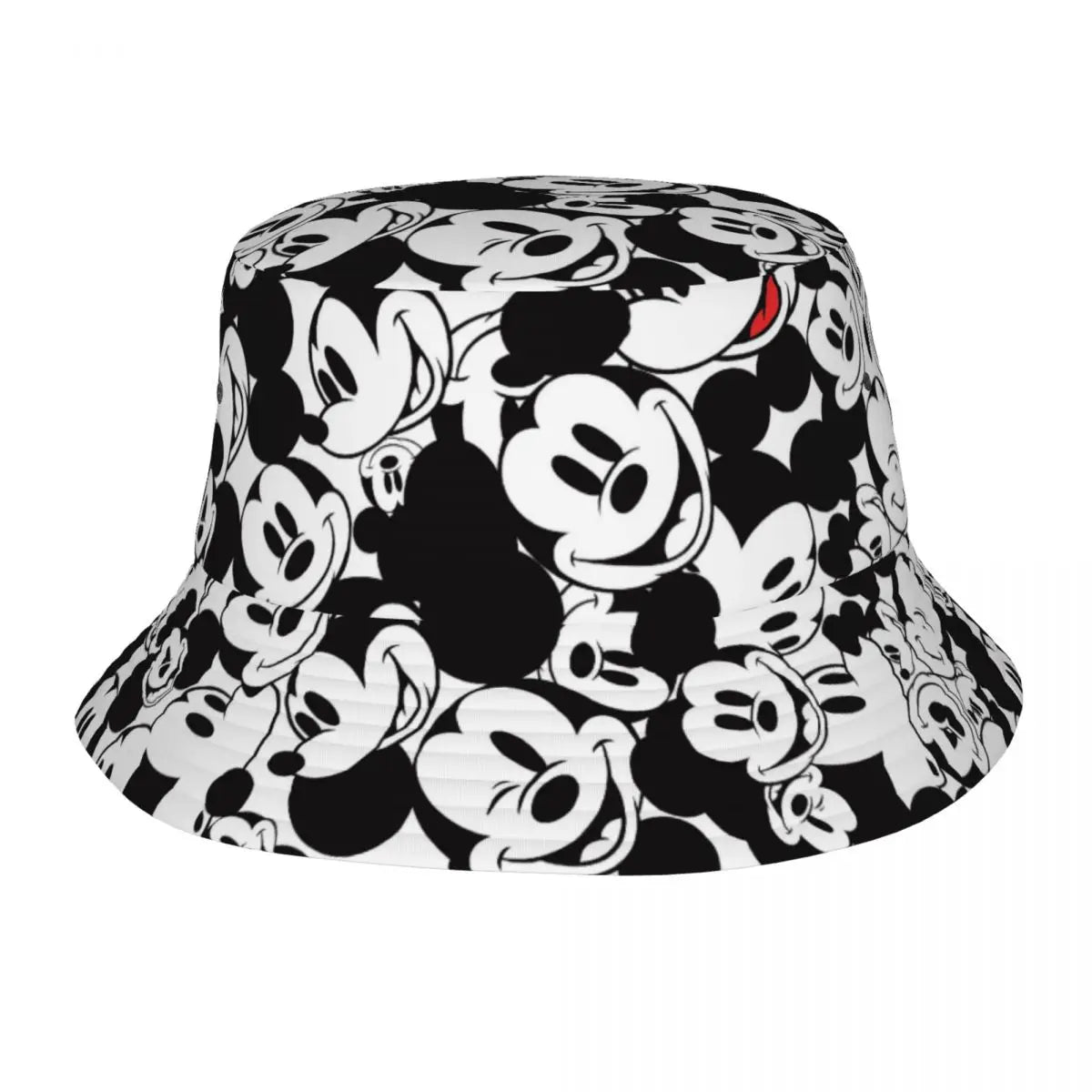 Summer Beach Vacation Getaway Headwear Mickey & Friends Pattern Bucket Hat Women Men Hot Sun Hat Bob Foldable Fisherman Cap