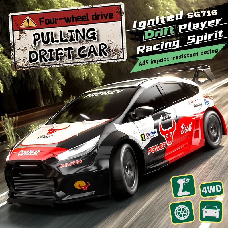 1/24 4WD RC Car 2.4G High Speed Drift Remote Control Car 20 Km/h With Led Light Radio Controlled GTR Racing Model Boy Toy Gift