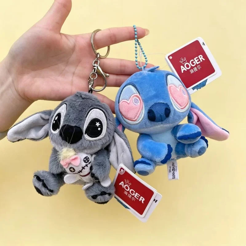 Anime Figures Genuine Stitch Donald Duck Stuffed Dolls Key Chains Backpack Hangings Valentine Graduation Birthday Gifts