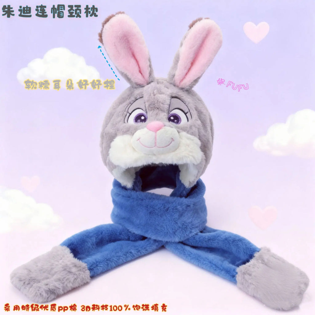 New Disney Cartoon Zootopia Character Judy Nick Plush Hat Warmth Soft Winter Warm Ear Hoods Boys and Girls Holiday Xmas Gift