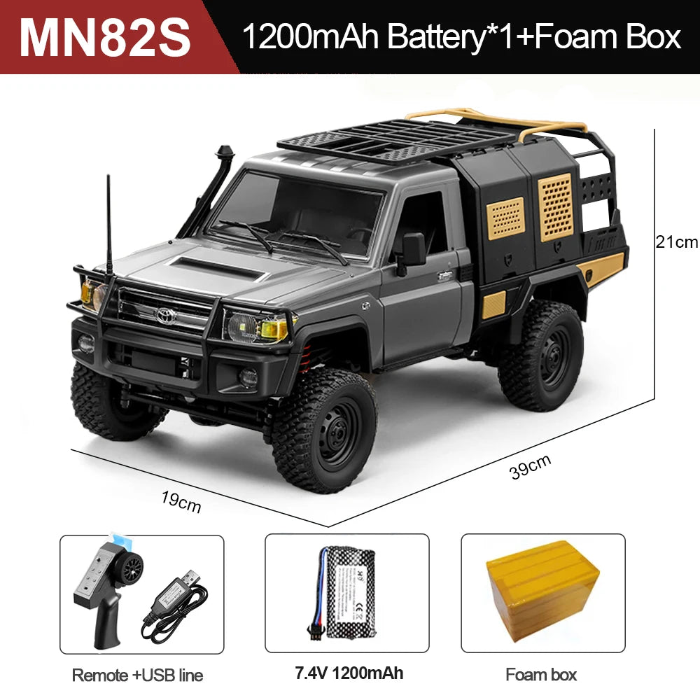 MN82S RC Crawler 1/12 Full Scale LC79 RC Pickup Short Truck 4WD Remote Control Climbing Off-road Car Toys for Boys Adults Gifts