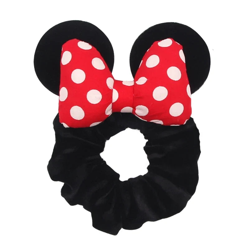 Cartoon Polka Dot Bow Hair Scrunchies Velvet Hairbands For Girls Sequins Bows Headbands Women Kids Party DIY Decoration