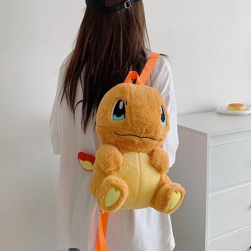 Pokémon Eevee Pikachu Plush Toys Knapsack Charmander Plushie Anime Backpack Birthday Pokemon Snorlax Gift for Kids Xmas Bag