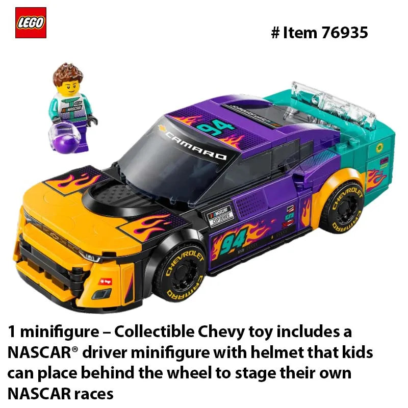 LEGO 76935 Speed Champions NASCAR Next Gen Chevrolet Camaro ZL1, Model Racecar Building Set, Collectible Racing Toy for Kids