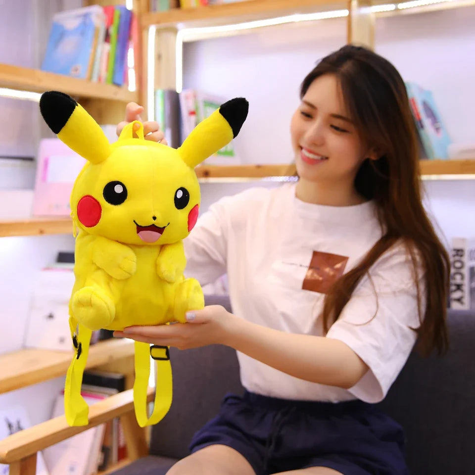 Pikachu Plush Backpack Pokemon Peluche Bag Stuffed Doll Toy Cute Cartoon Image Schoolbag Gift for Kids