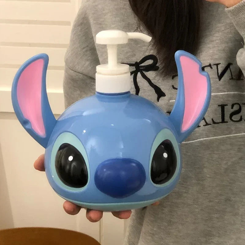 Stitch Lotion Dispenser Kawaii Cartoon Pump Bottle Bathroom Ornament Home Decor Bathroom Accessories Boy Girl Gifts