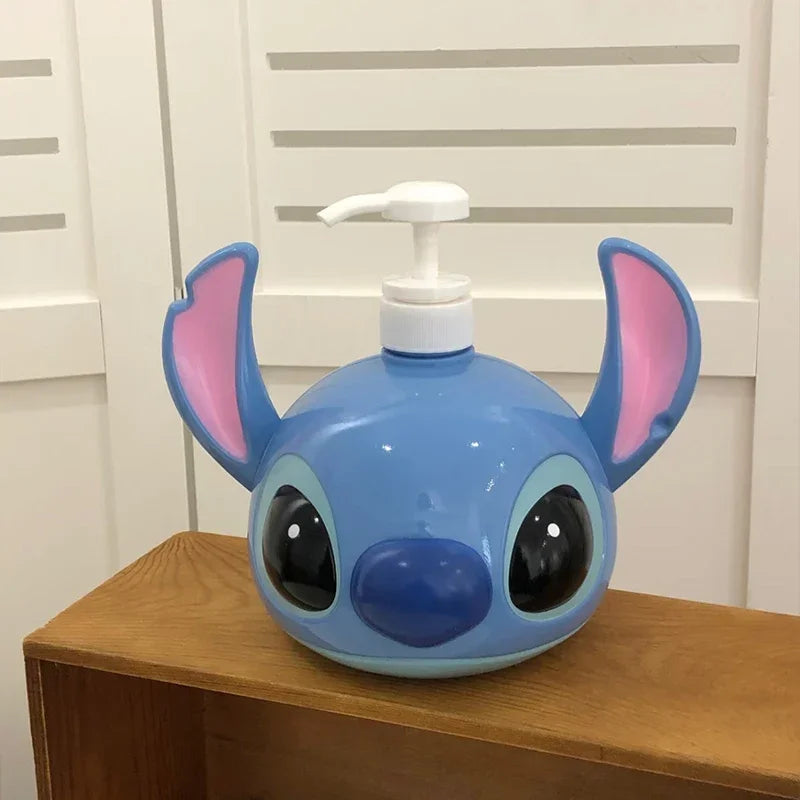 Stitch Lotion Dispenser Kawaii Cartoon Pump Bottle Bathroom Ornament Home Decor Bathroom Accessories Boy Girl Gifts