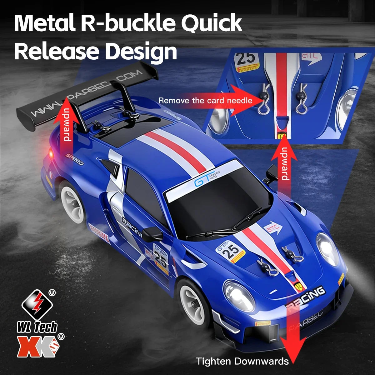 WLtoys 284019-A 284191 1:28 2.4G RC Car With LED Lights 4WD Gyro 30KM/H Remote Control Car Off-Road Drift Vehicle Toys For Kid