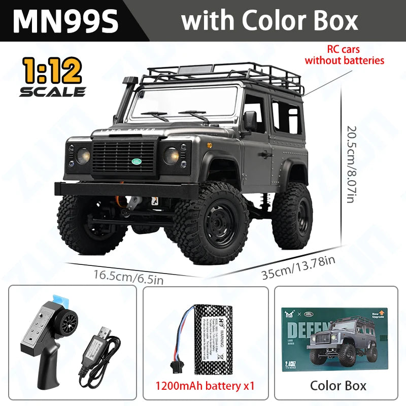 MN99s MN98 1:12 MN Model RTR Version RC Car 2.4G 4WD RC Rock Crawler Defender Remote Control Car 1/12 RC Truck Cars Toys