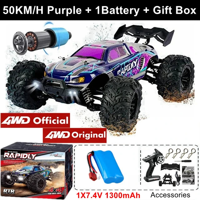 4WD Remote Control Car Off Road 4x4 RC Car High Speed Buggy Truck Super Brushless 50 or 80KM/H Fast Drift Racing Toy Gift