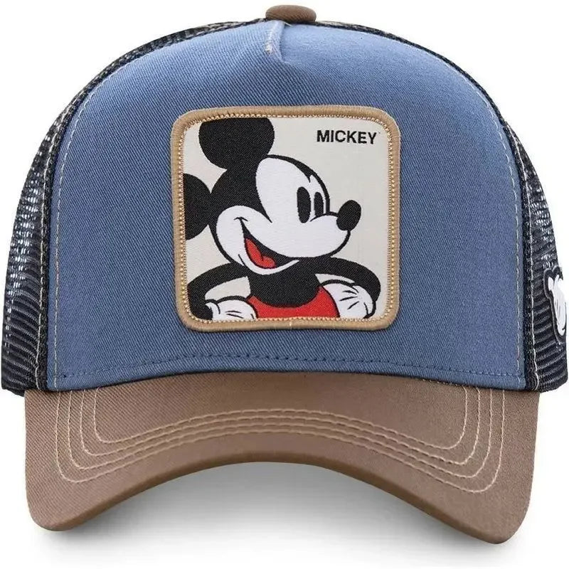 Kawaii Mickey Trucker Cap Mesh Back Baseball Hat Adjustable Cartoon Donald Duck Hip Hop Sun Protection Outdoor Streetwear Gifts
