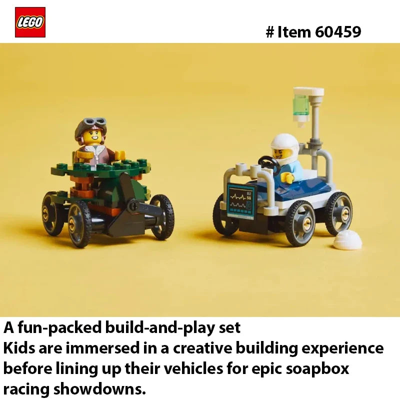 LEGO 60459 City Airplane vs. Hospital Bed Race Car Pack Toy - Boys and Girls, Gift for Birthdays and Holidays 70 PCS