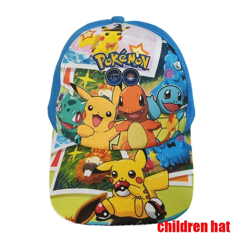 Anime Figure Pokemon Baseball Cap Pikachu Hat Adjustable Pokemon Cosplay Hip Hop Cartoon Adult Hats Boy Girl Kids Birthday Gifts