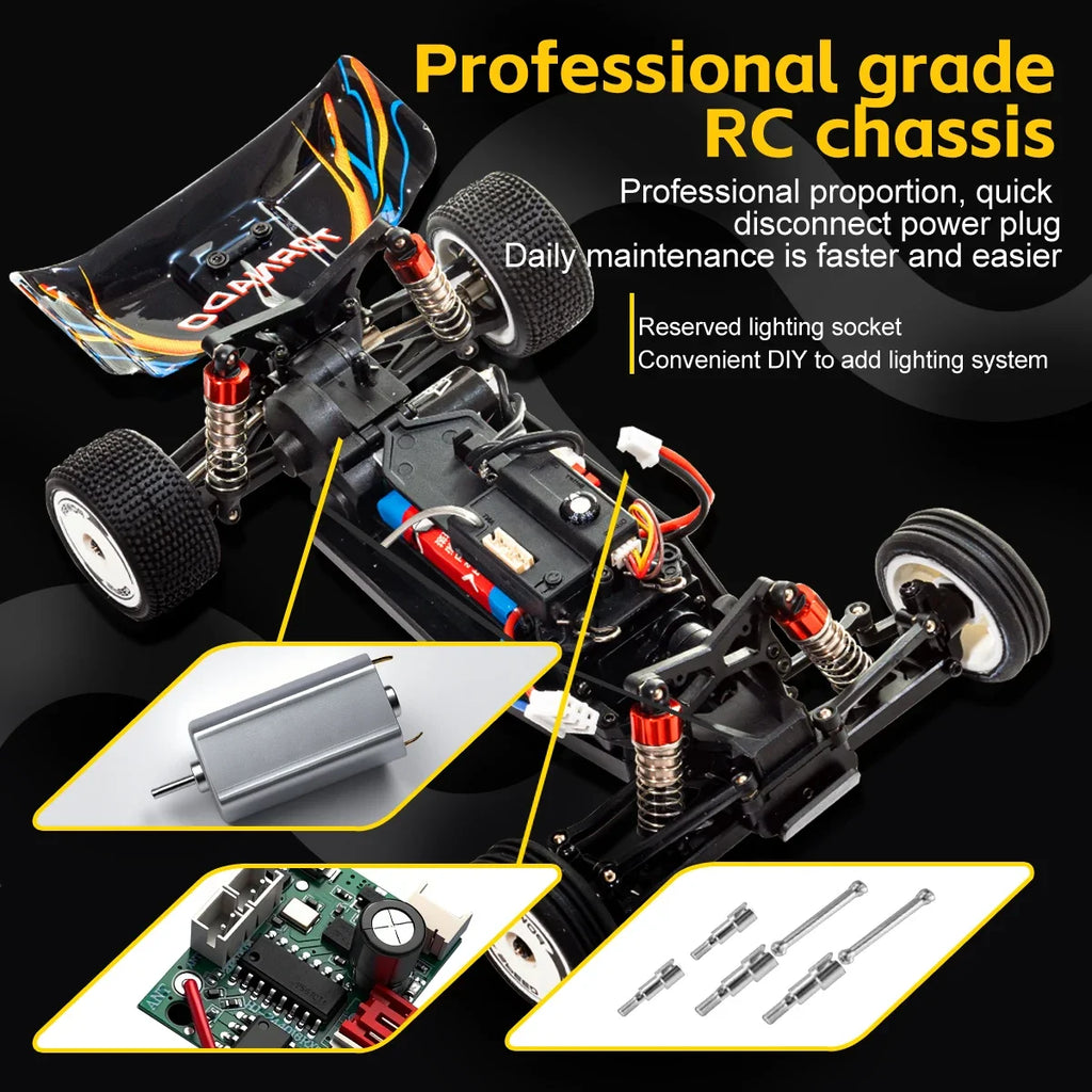 WLtoys 244016 V2 2.4G High Speed Racing Car 2WD 25KM/H 1:24 Gyro Full Scale Remote Control Car Competitive Vehicle Toys For Kid
