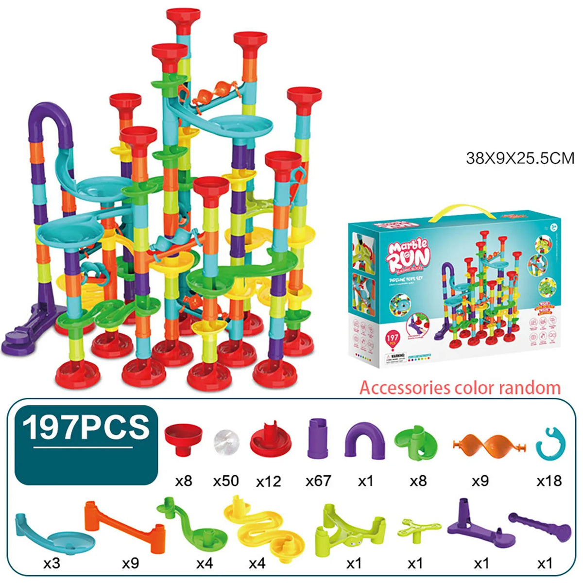 Children'S Diy Montessori Toy Puzzle Track Block Children'S Building Assembly Maze Ball Roller Toy Family Interactive Game Gift