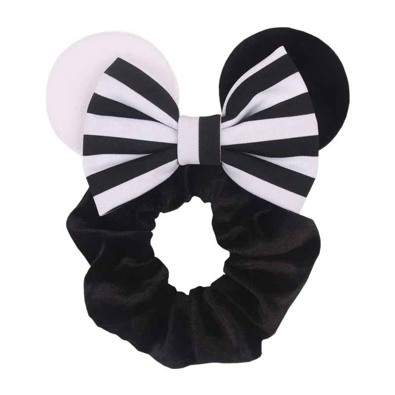 Cartoon Polka Dot Bow Hair Scrunchies Velvet Hairbands For Girls Sequins Bows Headbands Women Kids Party DIY Decoration