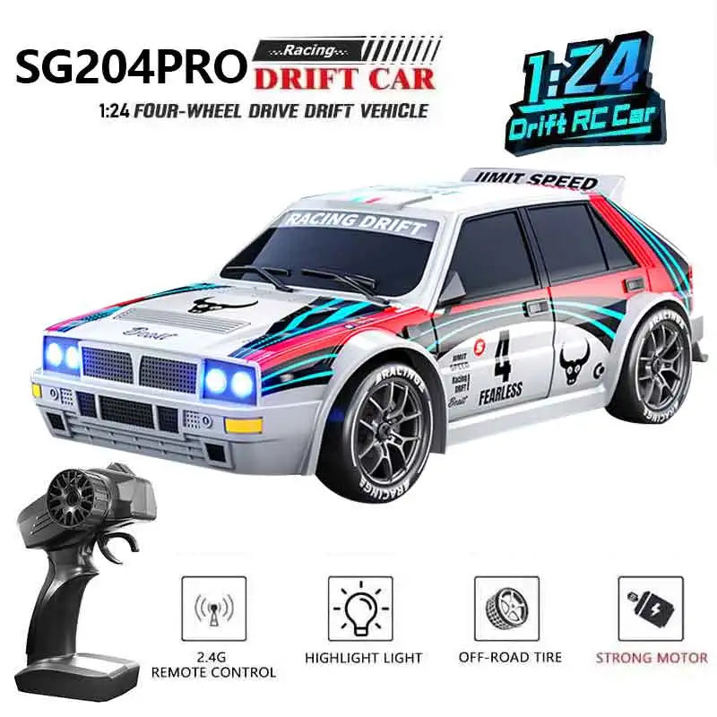1/24 4WD RC Car 2.4G High Speed Drift Remote Control Car 20 Km/h With Led Light Radio Controlled GTR Racing Model Boy Toy Gift
