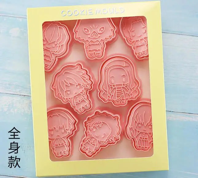 8PCS Set Japan Cartoon Pokemon Figure Anime Cookie Mould Pikachu Psyduck Squirtle Pokeball Kawaii Pattern Mold Biscuit