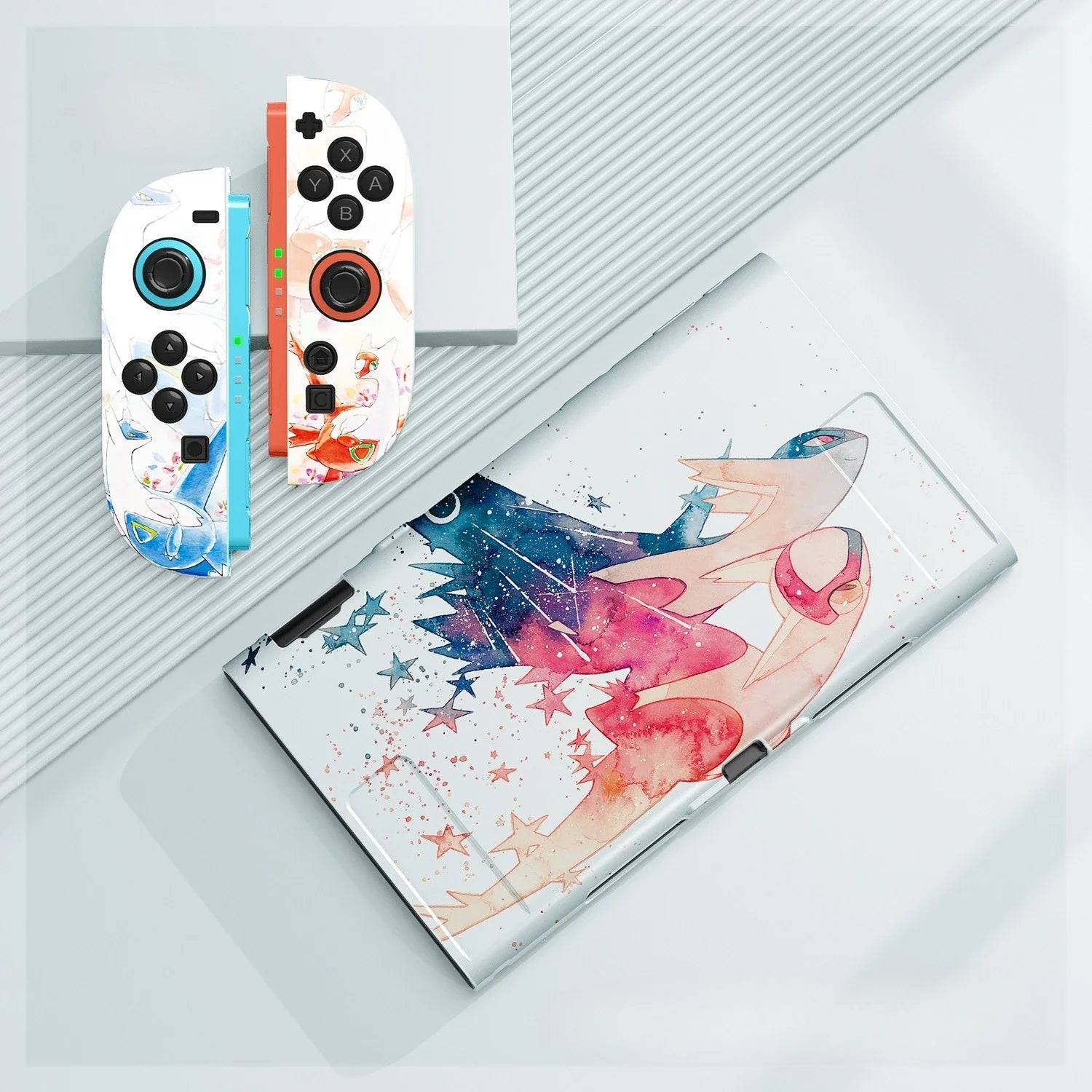 Cartoon Gengar Case for Nintendo Switch 2/NS Oled Game Console Joy-con Split Type Design Shockproof Drop Proof Protective Cover