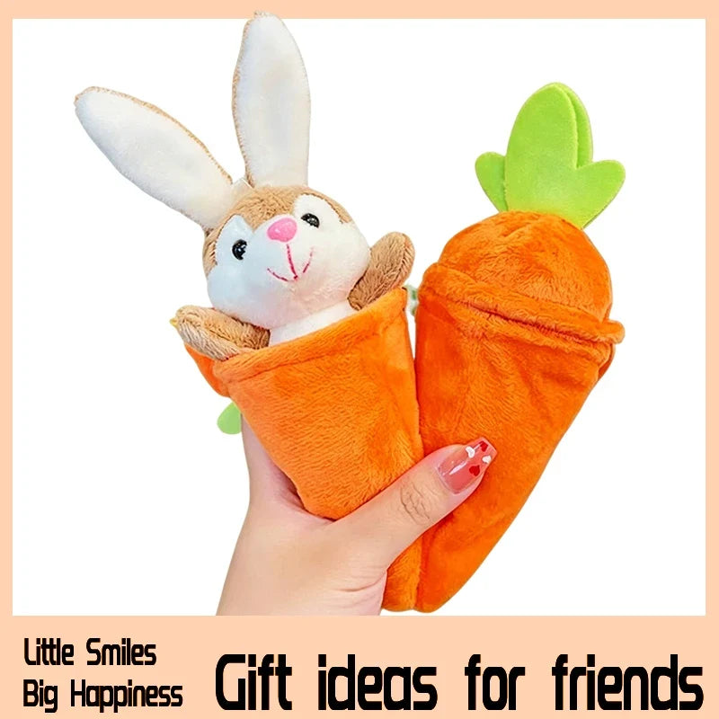 Kawaii Rabbit Carrot Plush Pendant Detachable Cute Bunny Vegetable Stuffed Keychain Bag Charm Car Hanging Gift for Kids