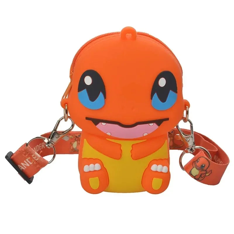 Pokemon Anime Pikachu Lovely Fashion Bag Princess Small Storage Silicone Purse Messenger Cartoon Figures Model Toys Kids Gift