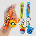 Pokémon Poké Ball Keychain Set, Pikachu Eevee Charmander figure Keychain, Anime Collectible Key Ring for Bag Backpack Gift