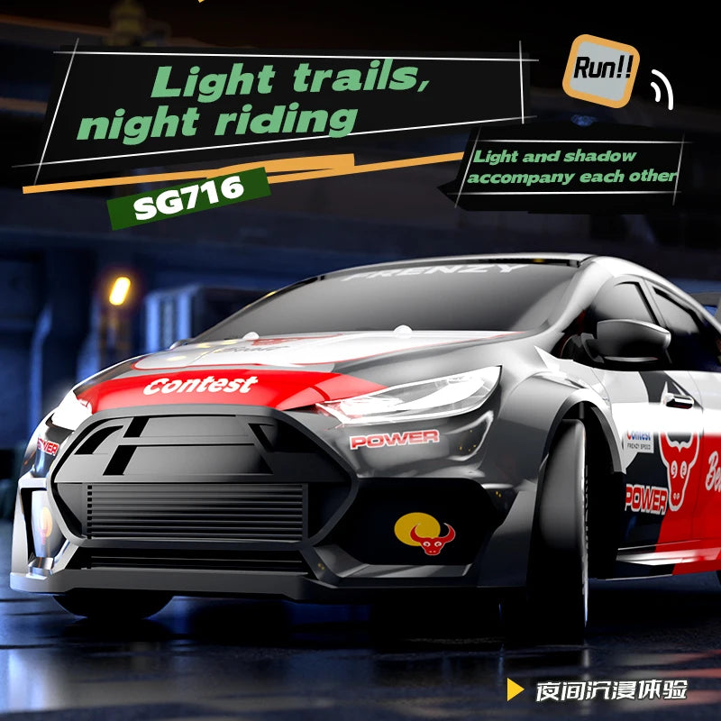 1/24 4WD RC Car 2.4G High Speed Drift Remote Control Car 20 Km/h With Led Light Radio Controlled GTR Racing Model Boy Toy Gift