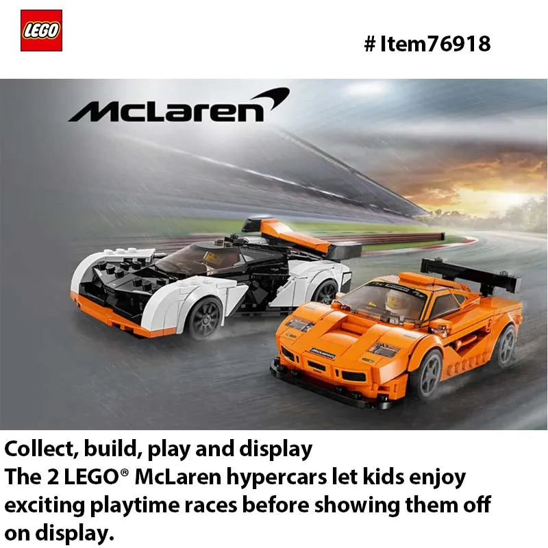 LEGO 76918 Speed Champion McLaren Solus GT & McLaren F1 LM  Toy Blocks, Present, Vehicle,  Boys and girl, Ages 9 and Up，581PCS
